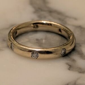 14k Yellow Gold Diamond Etoile Pinky Midi Ring Size 2.75